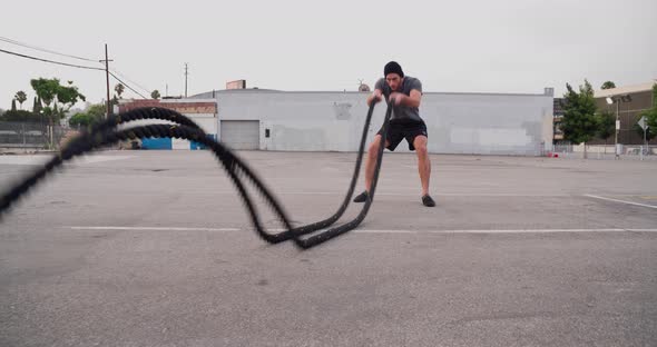 Athletic Male Workout Crossfit Slow-Motion