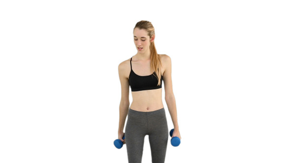 Fit Model Lifting Dumbbells