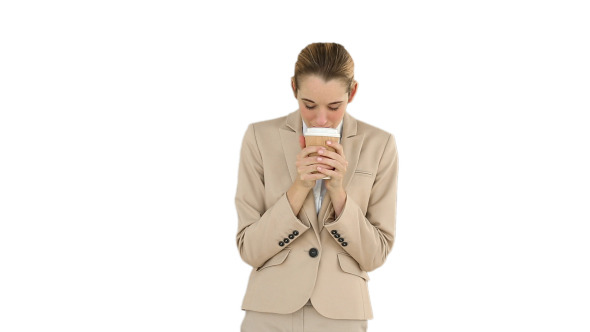 Businesswoman Drinking Coffee To Go