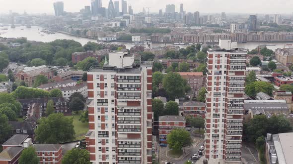 London Suburb Tall Residential Building at Canada Water