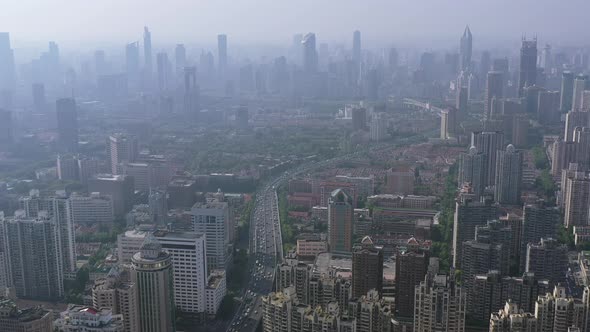 Shanghai City Aerial, China Construction