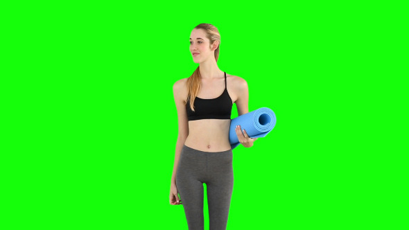 Slim Model Waving And Holding Exercise Mat 1