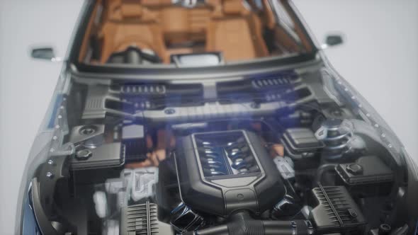 Detailed Car Engine and Other Parts