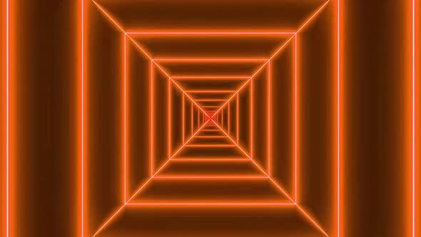 Brown Neon Light Square Tunnel Animated Background