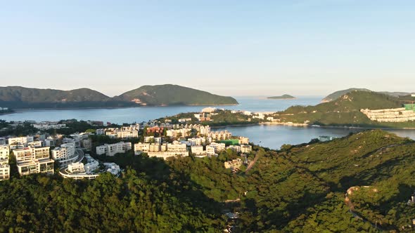 Drone footage of the beauty of Stanley sunset in Hong Kong