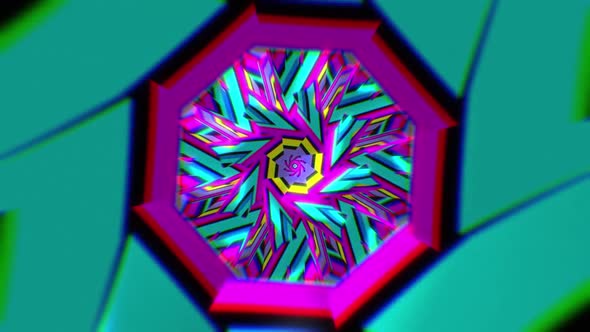 Hypnotic Mandala Kaleidoscope Pattern Tunnel