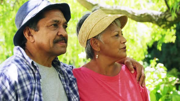 Senior couple walking