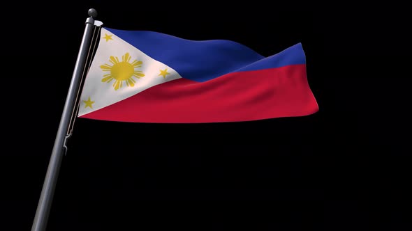 Philippines Flag With Alpha Channel  4K