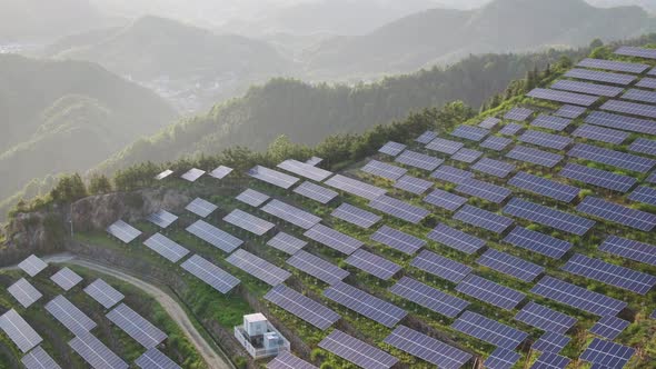 Solar power station in montain