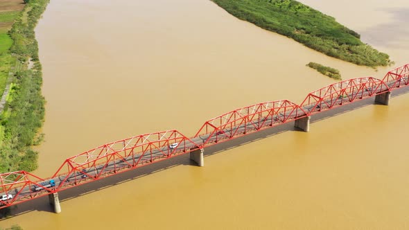 Bridge Over the Cagayan River Philippines Aerial View