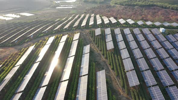 Solar power station in montain