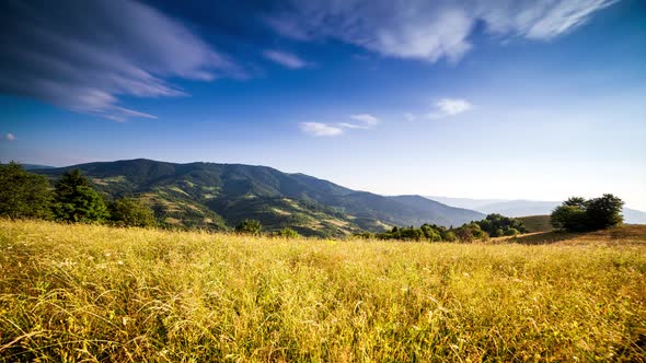 The Sun Over the Synevir Pass of the Carpathian Mountain Ranges