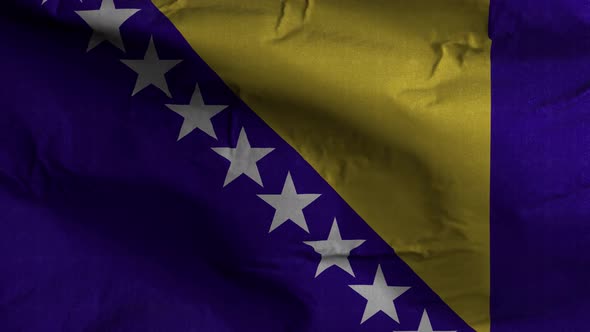 Bosnia And Herzegovina Flag Textured Waving Background 4K