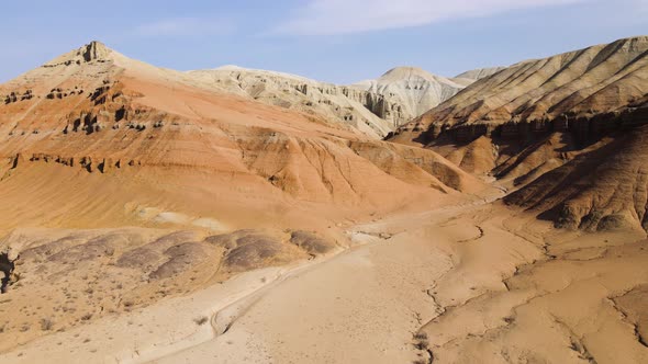 Drone Shot of Desert Mountains Aktau in Kazakhstan