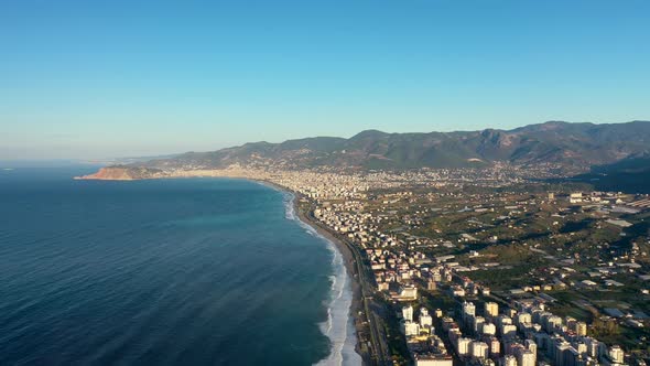 View of the City Shots From the Drone Turkey Alanya