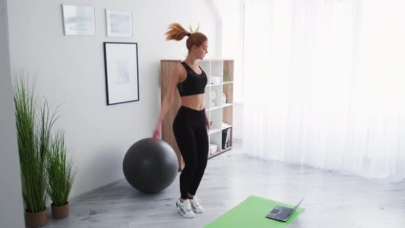 Online Fitness Sport at Home Woman Cardio Exercise