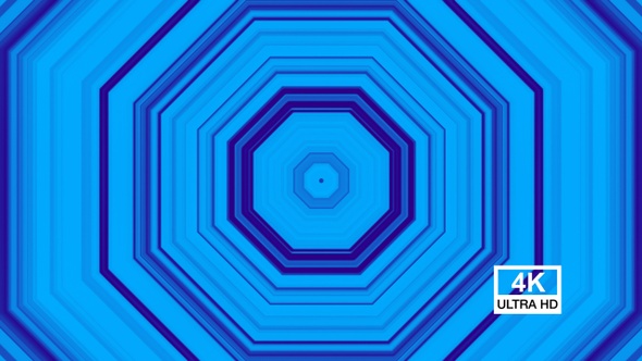Blue Vibrant Repeating Octagonal Pattern 4K