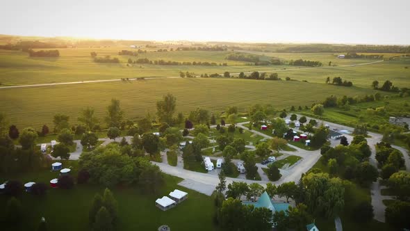 Beautiful and lush countryside during sunset.