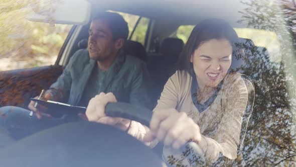 Driving Instructor Yelling at Woman