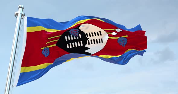 Swaziland  Flag Waving Loop  4 K