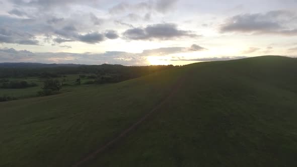 Aerial View of Rural Grassland in the Philippines