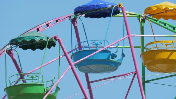 Colorful Ferris Wheel in an Amusement Park