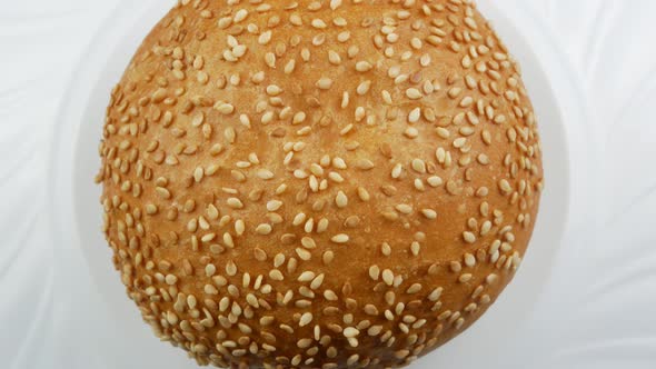 Burger bun with sesame seeds