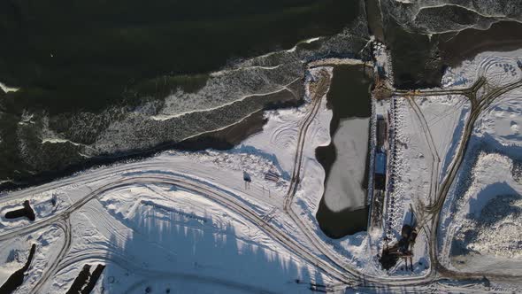 Construction of canal infrastructure at Vistula Spit Gdansk Poland