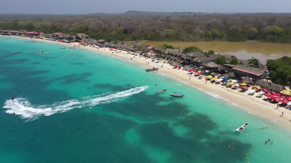 Tropical White Sand Beach Cartagena Colombia