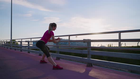 Woman Doing Lowerbody Exercises on Morning Training