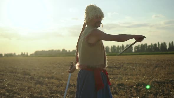 Ukrainian Cossacks Fight with Sabers in the Field