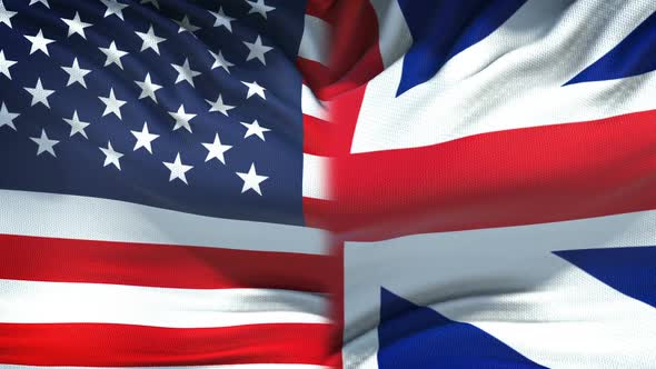 United States and Great Britain Flags Background, Diplomacy, Economic Relations