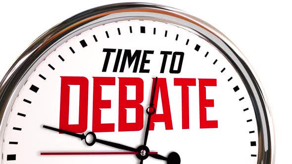 Time To Debate Argue Discussion Competition Clock 3d Animation