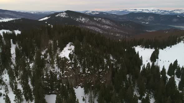 Above Mountains in Winter Time