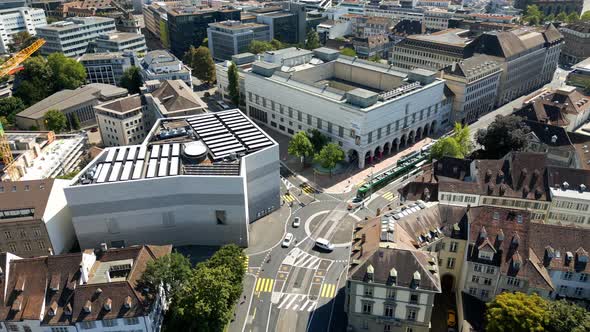 Fine Arts Museum Basel in Switzerland From Above  Aerial View