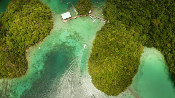 Aerial View of Sugba Lagoon, Siargao,Philippines.