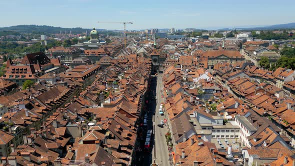 Flight Over the Historic City of Bern in Switzerland