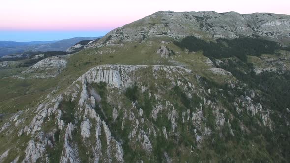 Flying above Dinara mountain highland