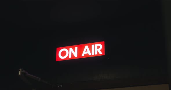 Symbol In The Studio, On Air Radio Sign In A Radio Station.