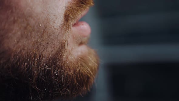 Guy is Enjoying Smoking Walking in the City Centre Hands and Cigarette Closeup