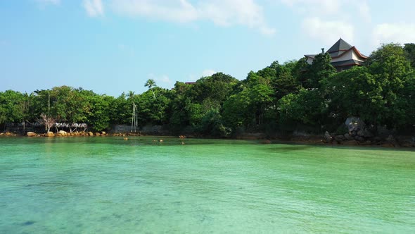 Thailand - Emerald crystal clear sea and preserved tropical forest with the luxury house. Private be