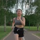 Asian Young Beautiful Woman Running for Health in the Evening Sunset on Street in Public Park - VideoHive Item for Sale