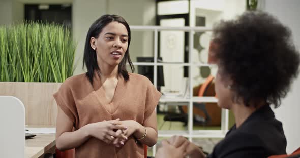 Woman Speaking with Employer During Job Interview