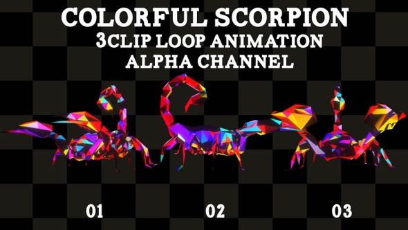 Colorful Scorpion Loop 3Clip