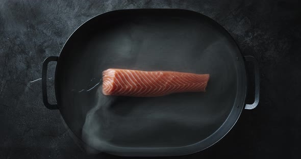 Salmon Fish In A Pan