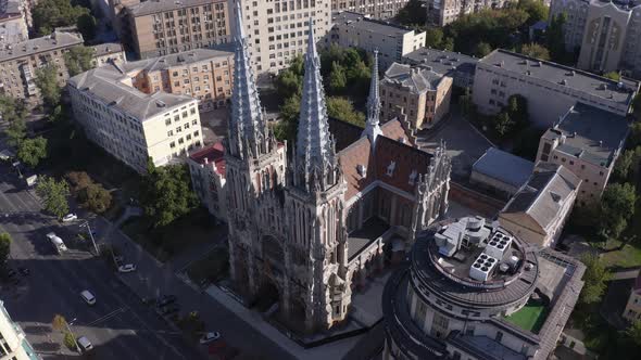 Aerial View of Roman Catholic Church of St. Nicholas Also a National House of Organ and Chamber