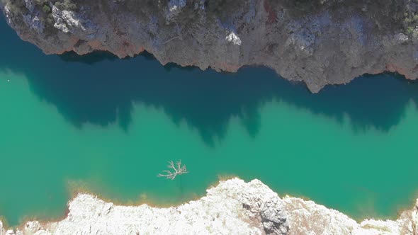 Water reservoir with clear azure water