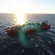 Animation of a big ship with cranes traveling with a shipment of containers - VideoHive Item for Sale