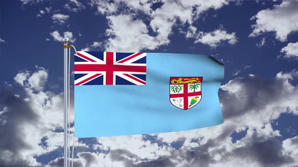 Fiji Flag Waving 4k
