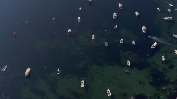 Istanbul Maltepe Bosphorus Aerial View Fishing Boats